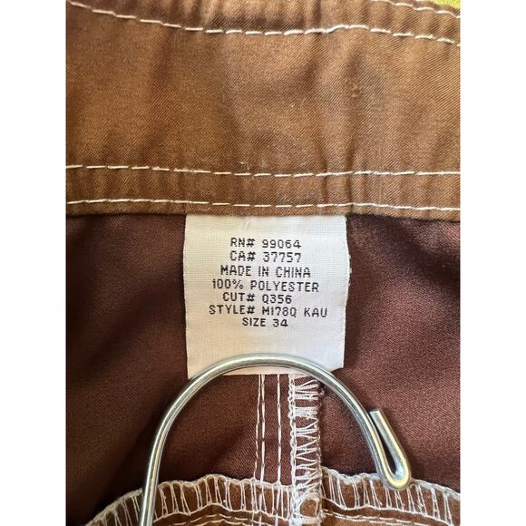 Vintage Y2K Men’s Billabong Swim Trunks Shorts Waist Size: 34 Brown/ Tan - Picture 8 of 8